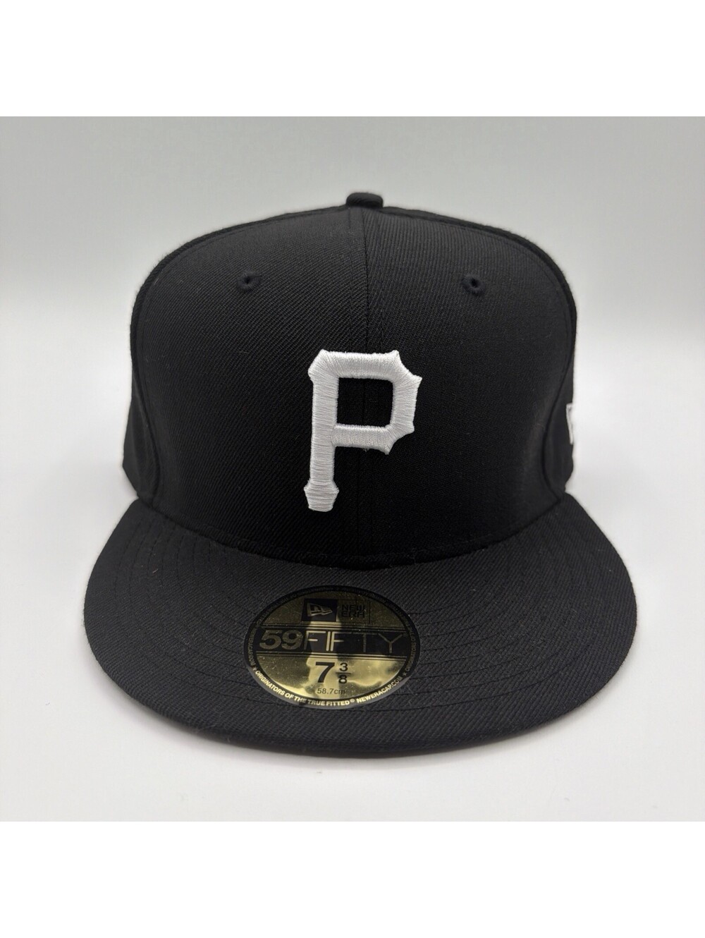 New Era 59FIFTY Pittsburgh Pirates Black White Size 7 3/8 MLB Wool